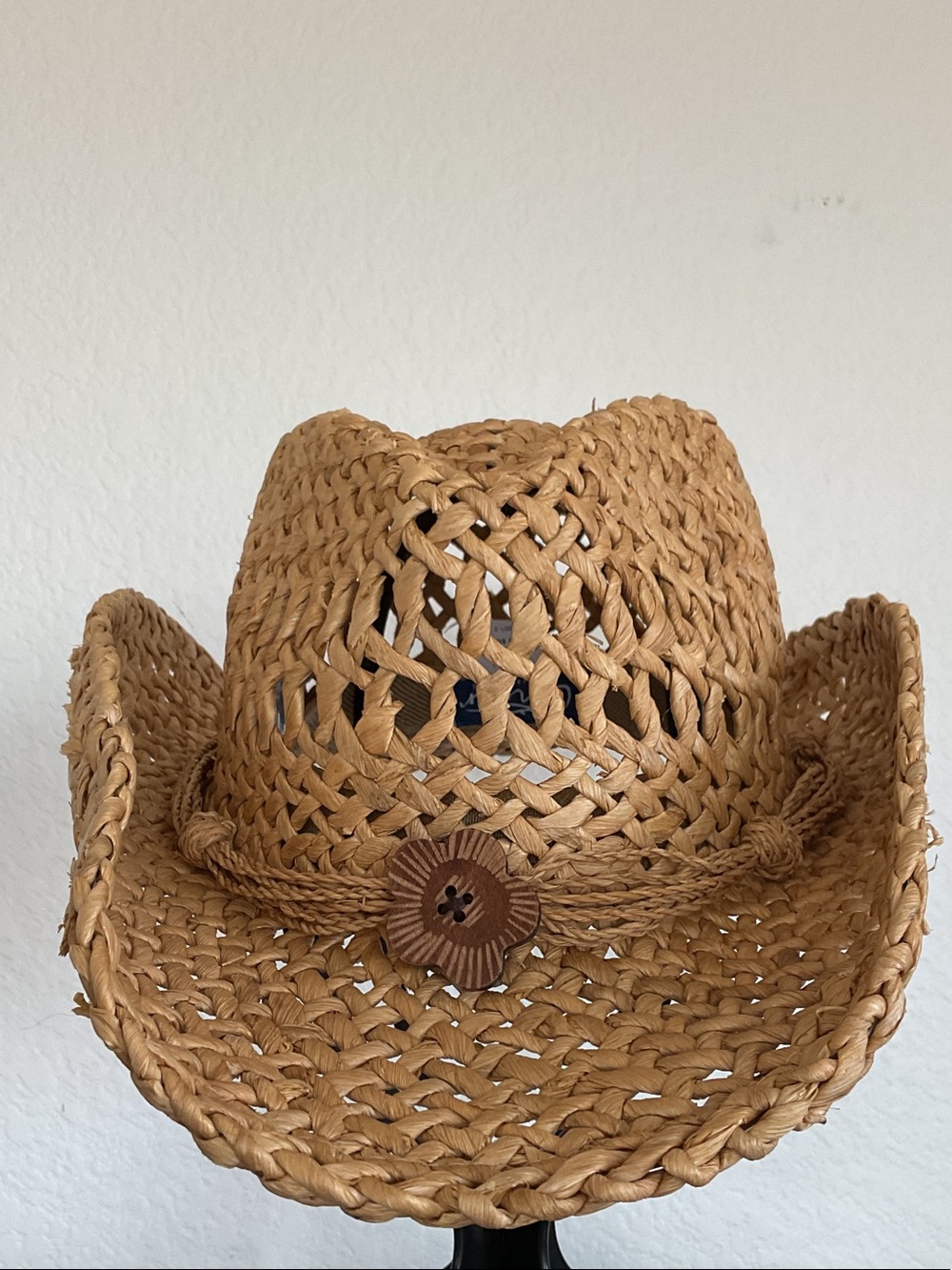 🤠 CONNER Women's Tan Woven Straw Cowboy Hat with Braided Band